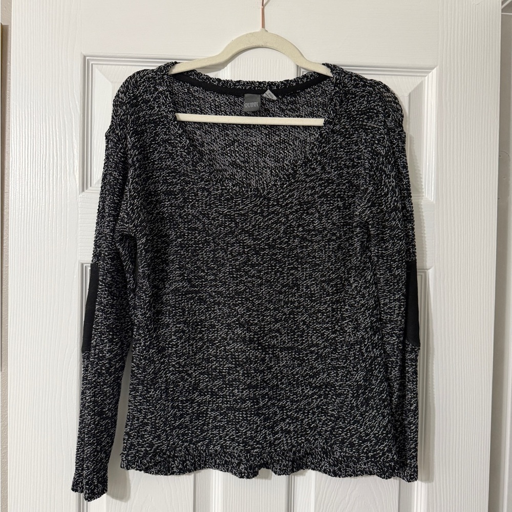 Quinn Black and White Knit Top